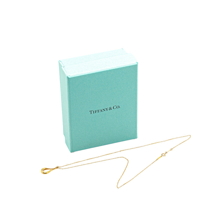 Elsa Peretti 18K Yellow Gold Open Teardrop Pendant Necklace Gold - Gaby Paris