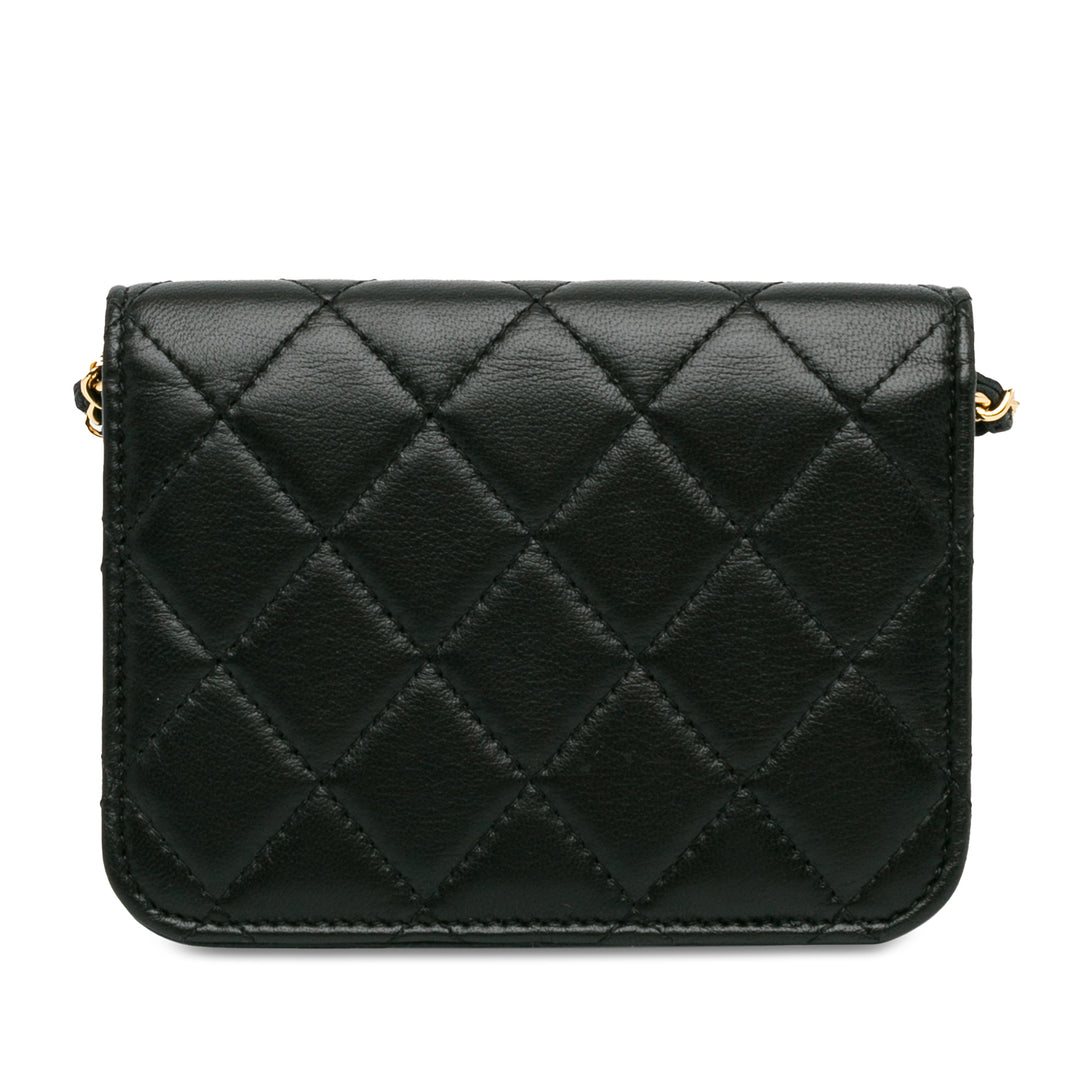 Chanel Cuir d’agneau Zirconium Pochette With Chain Noir – GABY PARIS Authentique