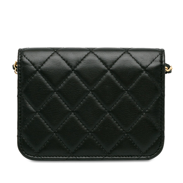 Chanel Cuir d’agneau Zirconium Pochette With Chain Noir – GABY PARIS Authentique