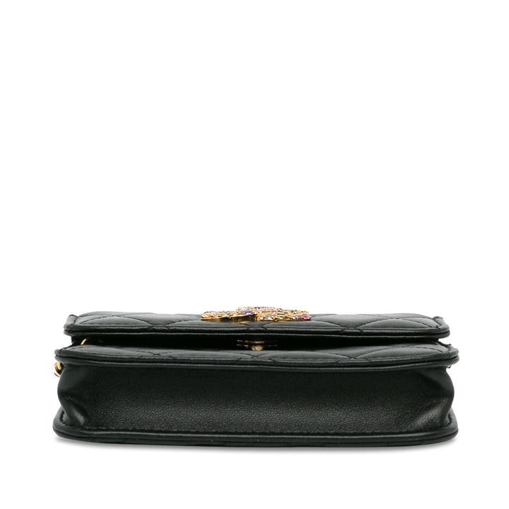 Chanel Cuir d’agneau Zirconium Pochette With Chain Noir – GABY PARIS Authentique