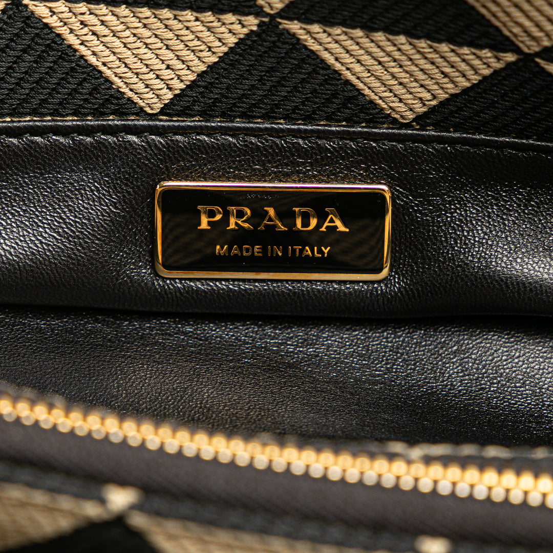 Prada Small Triangolo Symbole Jacquard brodé Sac bandoulière