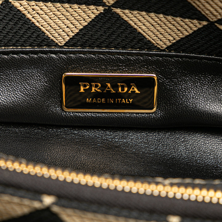 Prada Small Triangolo Symbole Jacquard brodé Sac bandoulière