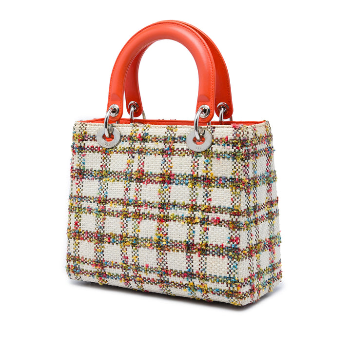 Dior Lady Dior Moyen Tweed Orange – vue 2 – GABY PARIS