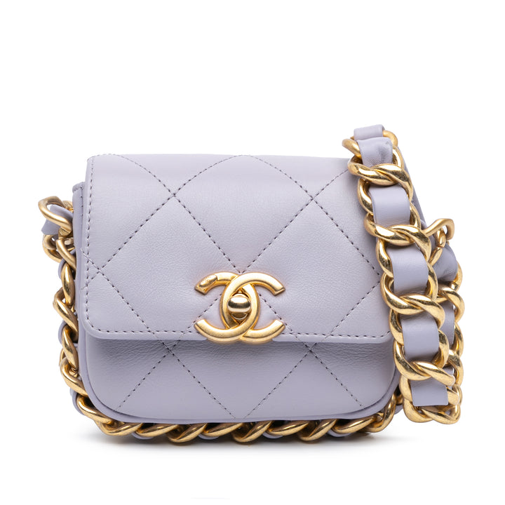 Chanel Mini Quilted Calfskin Framing Chain Flap Purple - GABY PARIS