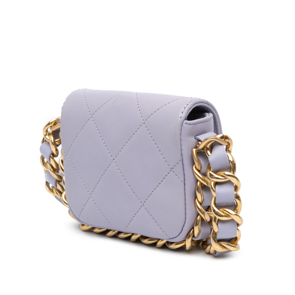 Chanel Mini Quilted Calfskin Framing Chain Flap Purple - GABY PARIS