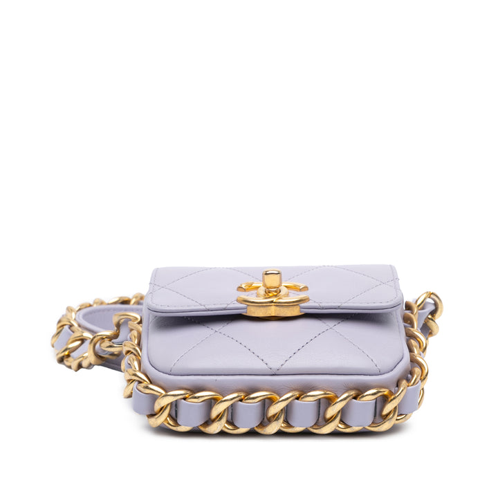 Chanel Mini Quilted Calfskin Framing Chain Flap Purple - GABY PARIS