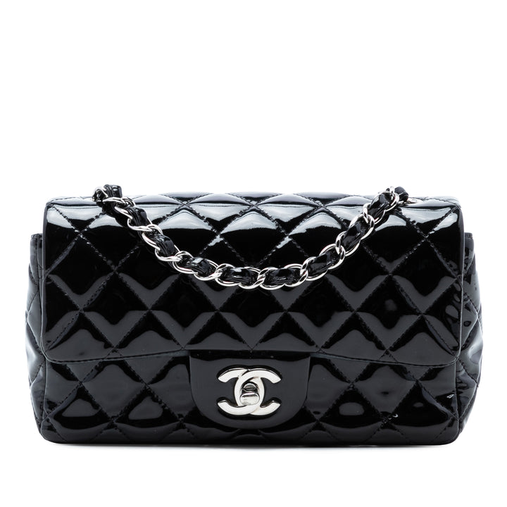 Chanel Mini Rectangular Classic Cuir verni Simple rabat