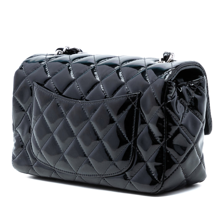 Chanel Mini Rectangular Classic Cuir verni Simple rabat