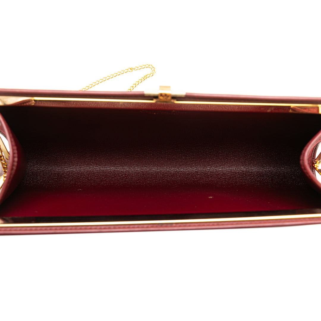 Dior Honeycomb Toile Pochette With Chain Rouge