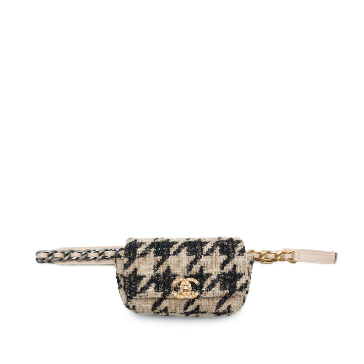 Chanel Houndstooth Tweed 19 Sac ceinture