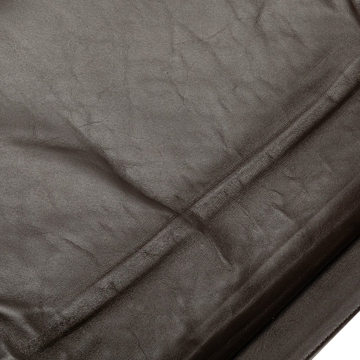 Leather Intrecciato Flap Crossbody Brown - Gaby Paris