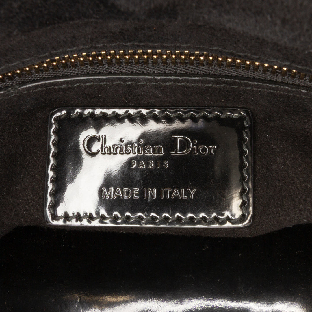 Dior Mini Cuir verni Cannage Studded Supple Lady Dior Noir – GABY PARIS Authentique