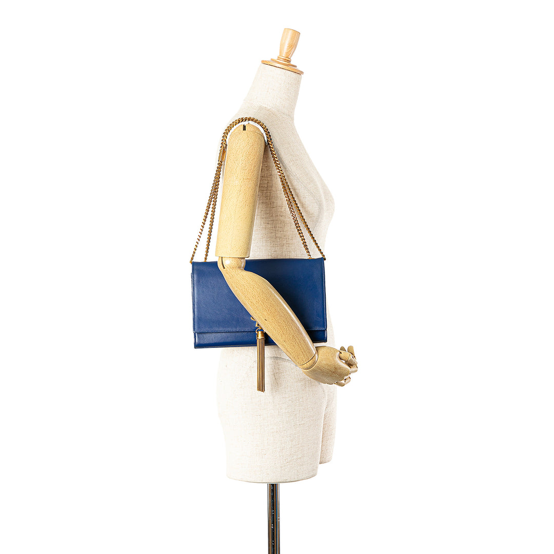 Saint Laurent Medium Smooth Cuir de veau Monogram Kate Tassel Sac porté croisé