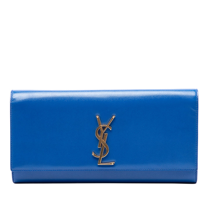 Saint Laurent Grain De Poudre Cassandre Pochette Monogram Bleu – vue principale – GABY PARIS