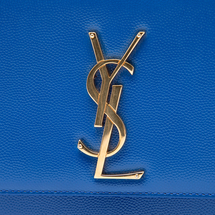 Saint Laurent Grain De Poudre Cassandre Pochette Monogram Bleu – vue 5 – GABY PARIS