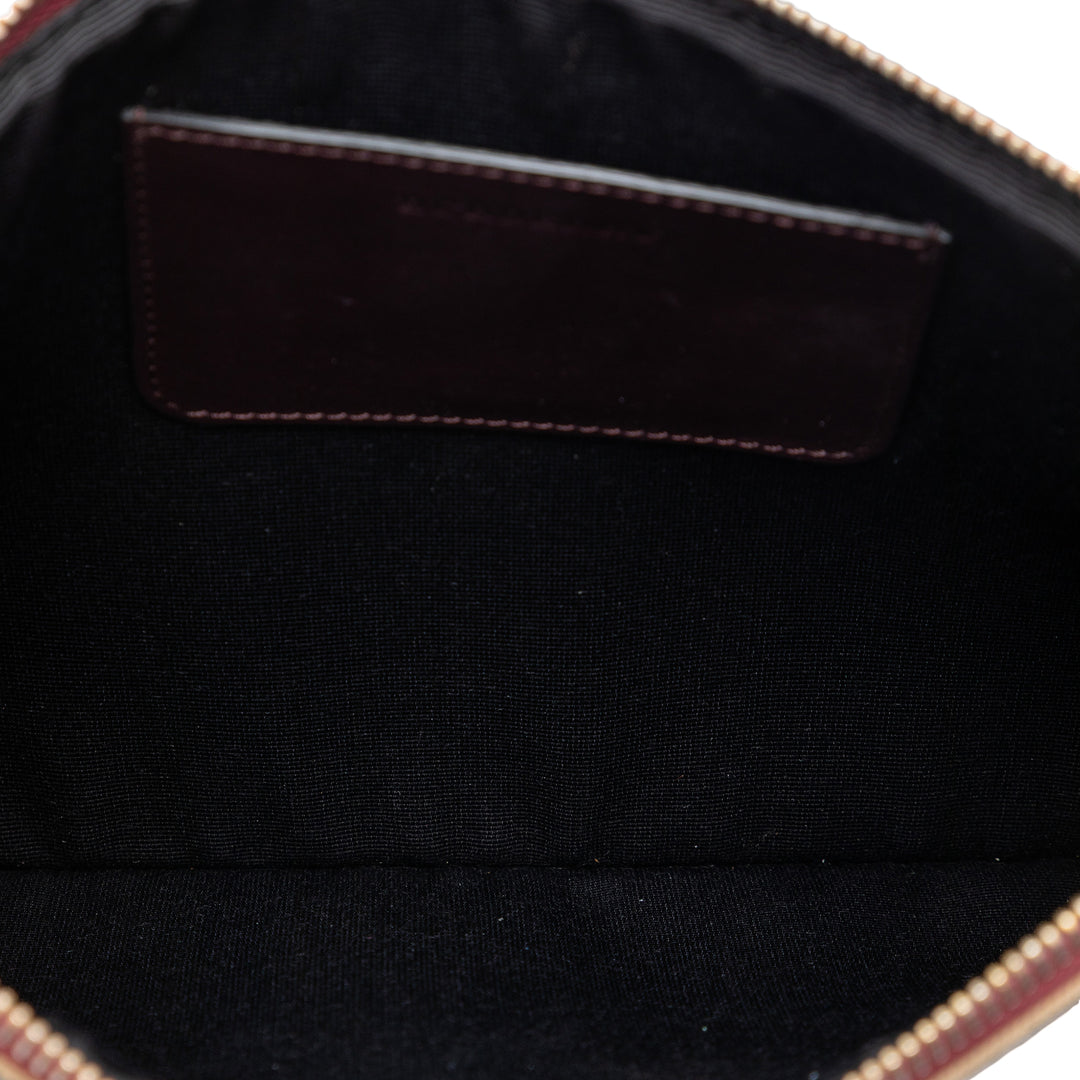 Burberry House Check Toile à finitions Cuir de veau grainé Zip Pochette