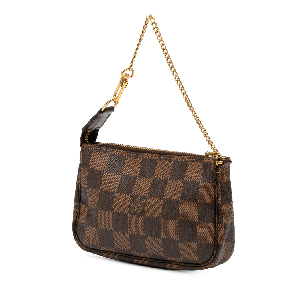 Louis Vuitton Trunks et Bags Pochette Accessoires Mini Damier Ébène Marron – vue 2 – GABY PARIS