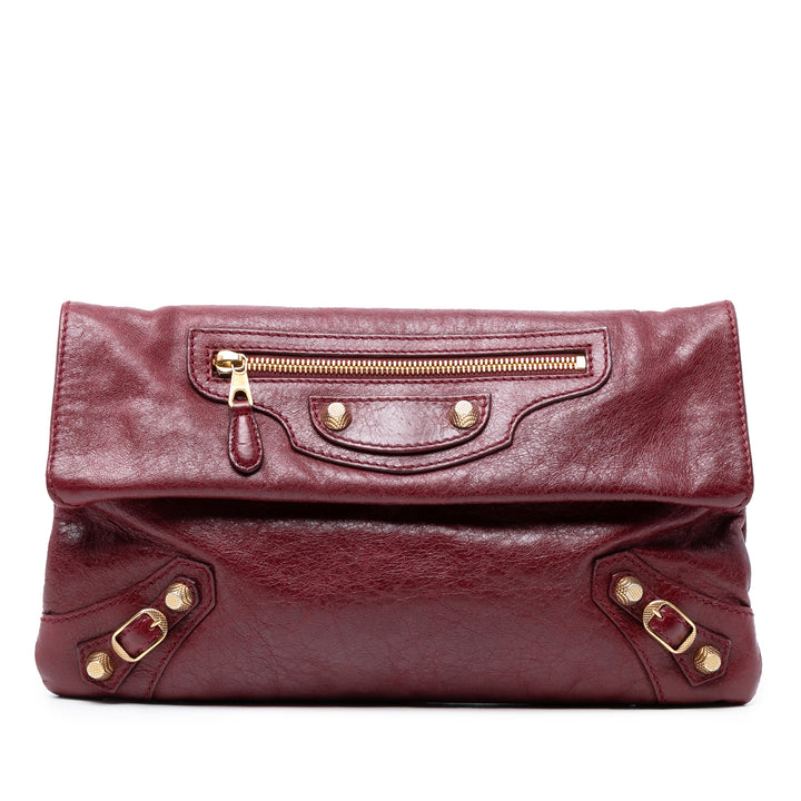 Balenciaga Cuir d’agneau Motocross Giant 12 Envelope Pochette Rouge