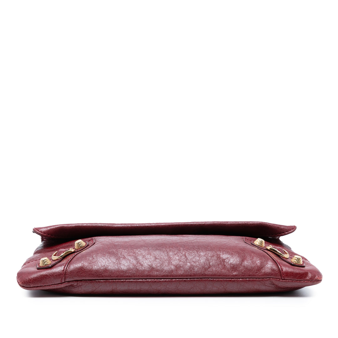Balenciaga Cuir d’agneau Motocross Giant 12 Envelope Pochette Rouge