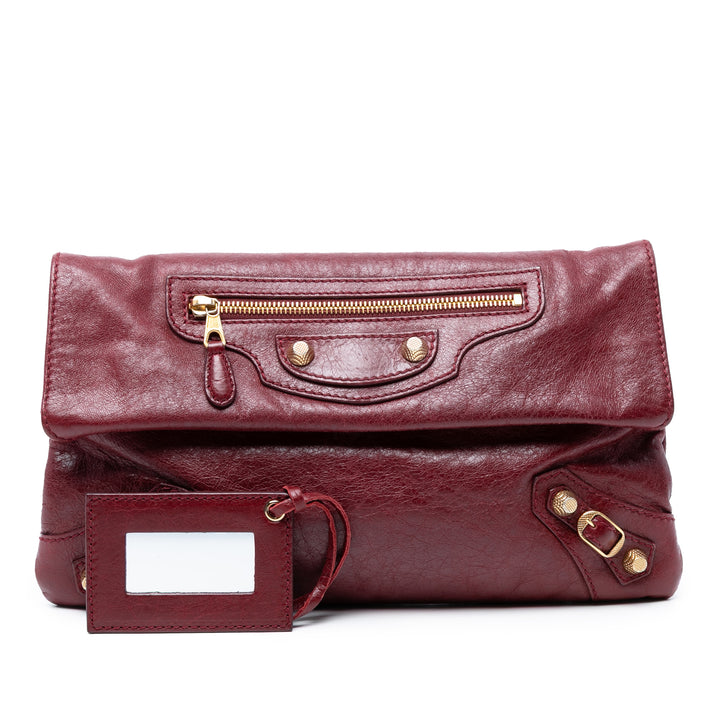 Balenciaga Cuir d’agneau Motocross Giant 12 Envelope Pochette Rouge