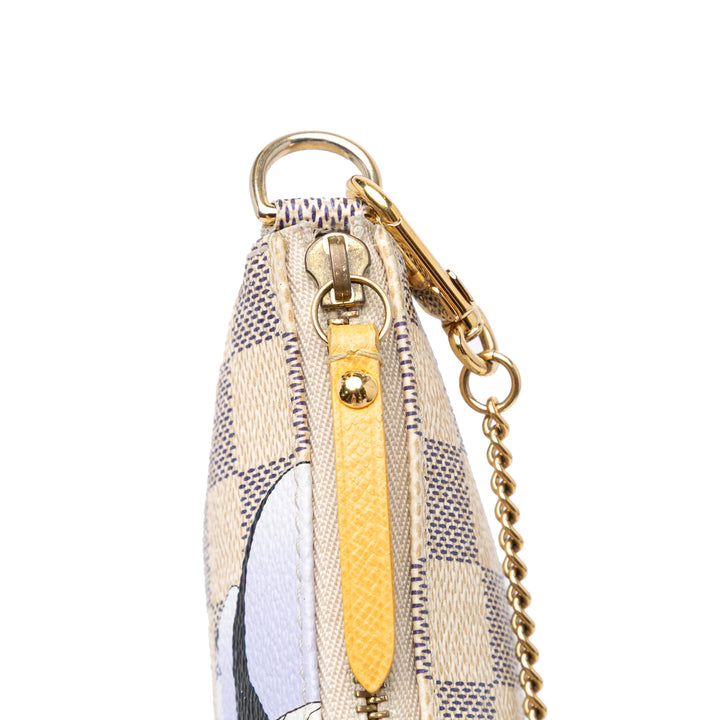 Damier Azur Illustre Mini Pochette Accessoires White - Gaby Paris