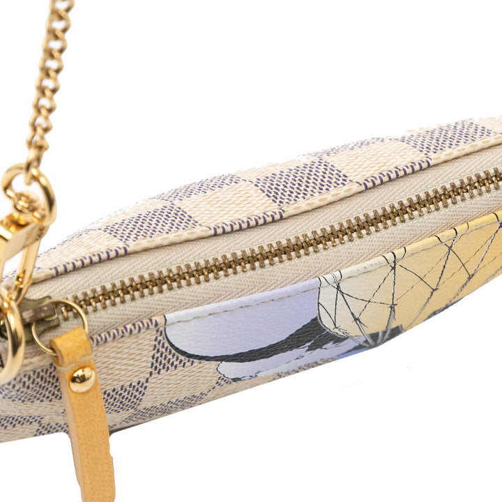 Damier Azur Illustre Mini Pochette Accessoires White - Gaby Paris