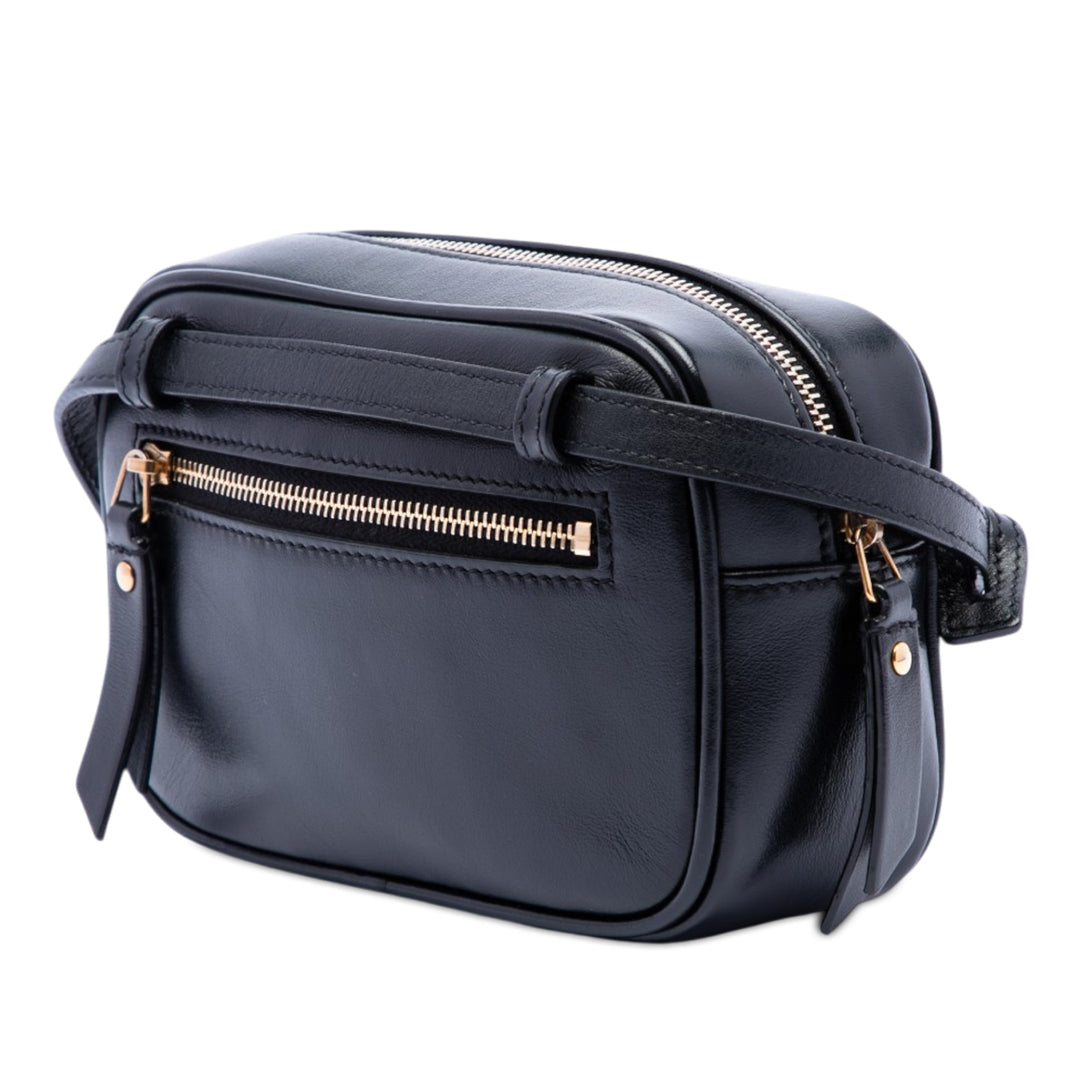 Saint Laurent Mini Matelasse Cuir de veau Monogram Lou Pompon Sac caméra