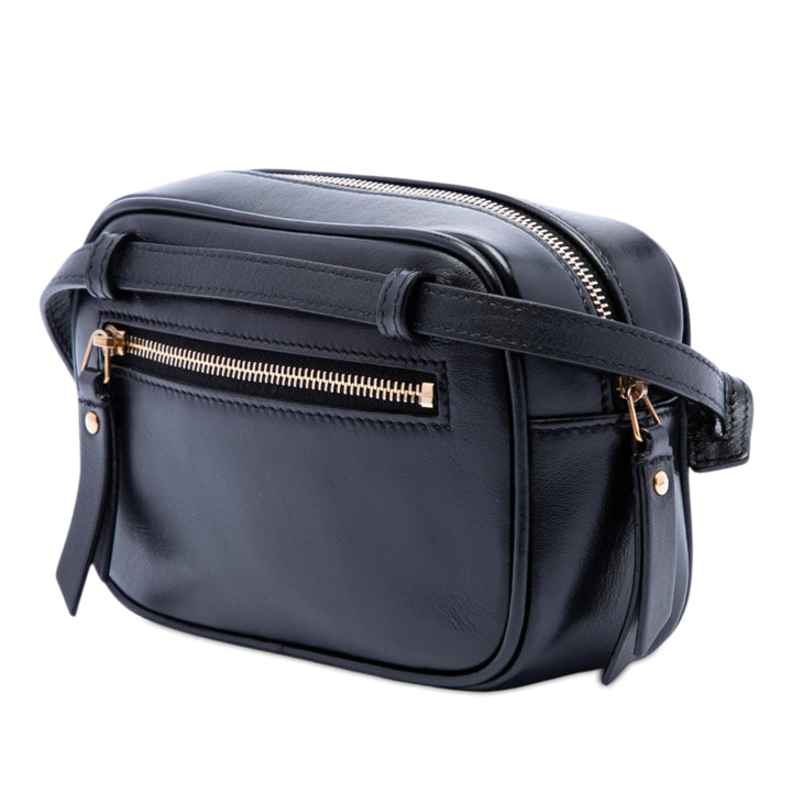 Saint Laurent Mini Matelasse Cuir de veau Monogram Lou Pompon Sac caméra