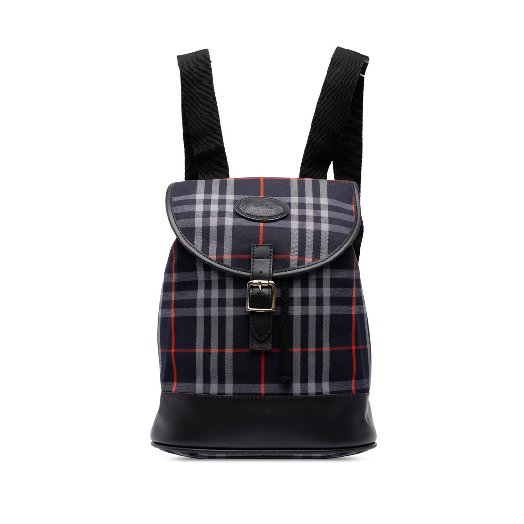 Burberry Sac à dos House Check Bleu – vue principale – GABY PARIS