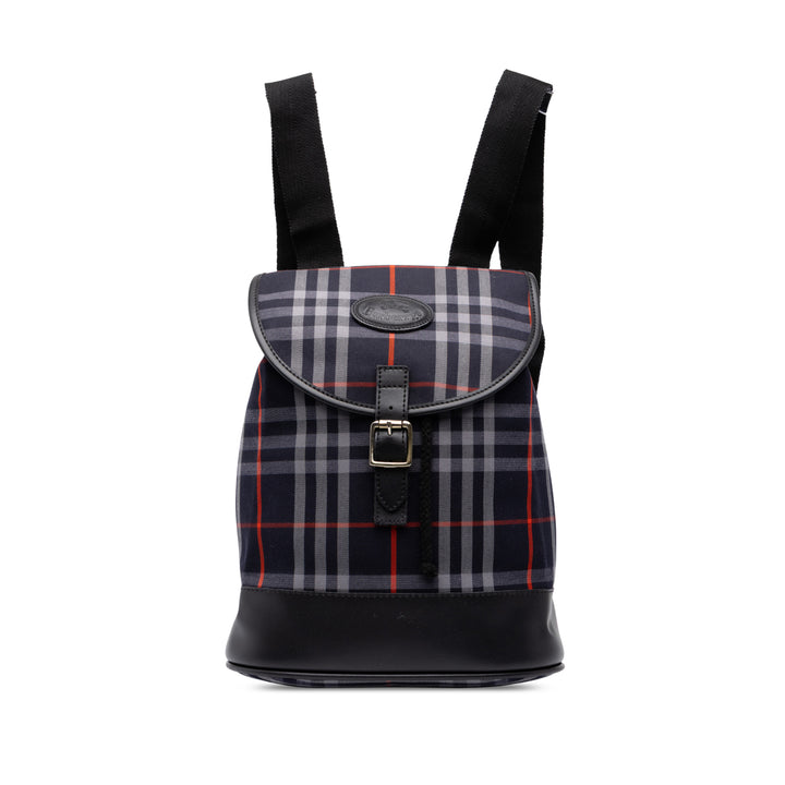 Burberry Sac à dos House Check Bleu – vue principale – GABY PARIS