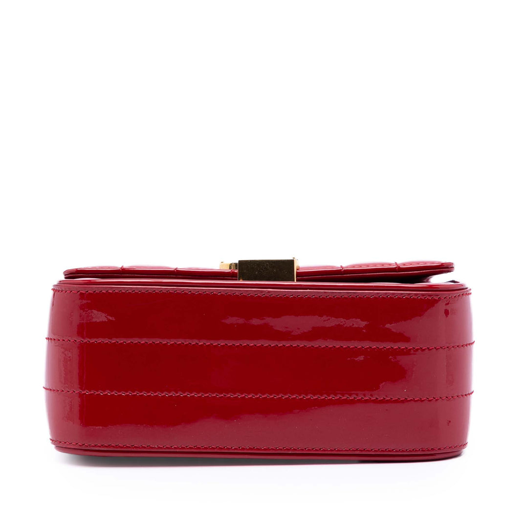 Saint Laurent Small Cuir verni Monogram Vicky Sac à chaîne