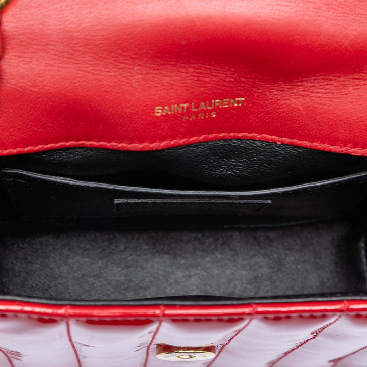 Saint Laurent Small Cuir verni Monogram Vicky Sac à chaîne