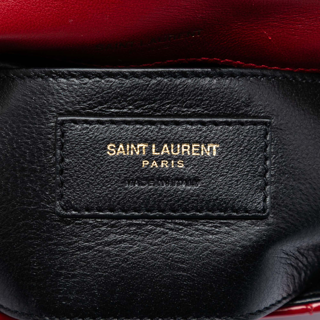 Saint Laurent Small Cuir verni Monogram Vicky Sac à chaîne