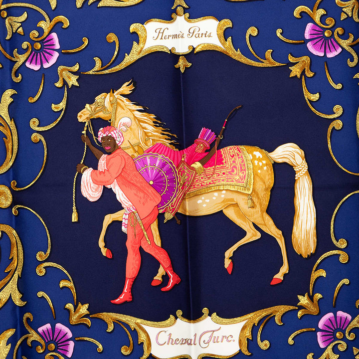 Cheval Turc Foulard 90 Bleu