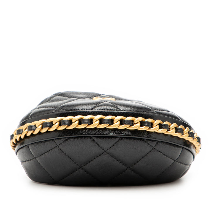 Chanel Mini Matelassé Cuir d’agneau Sac rond à chaîne Pochette – GABY PARIS Authentique
