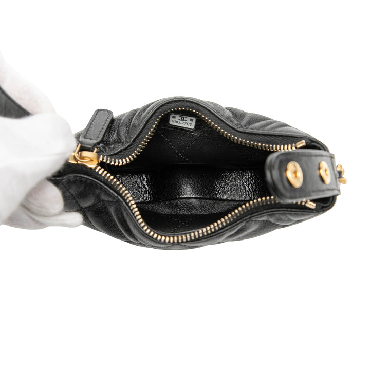 Chanel Mini Matelassé Cuir d’agneau Sac rond à chaîne Pochette – GABY PARIS Authentique