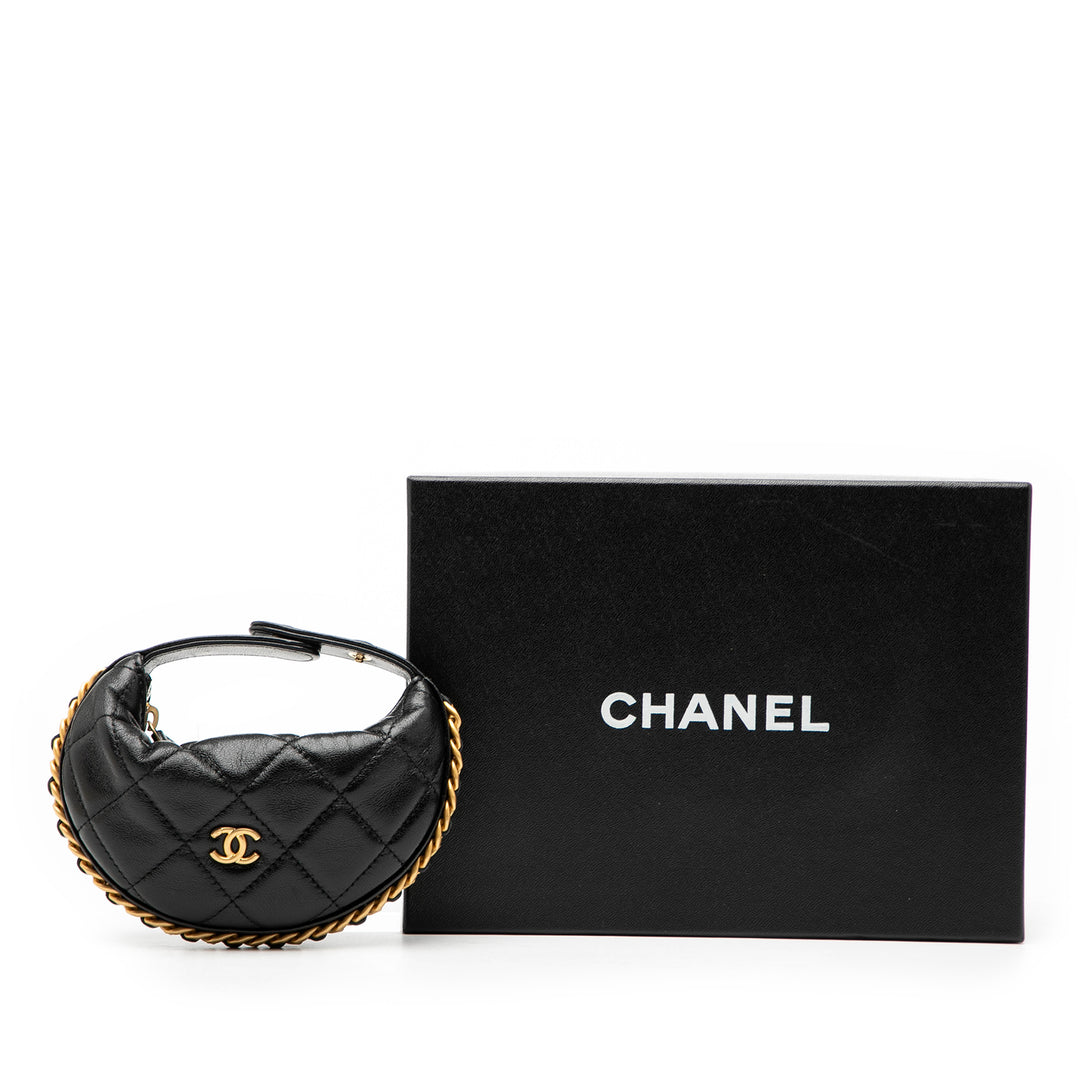 Chanel Mini Matelassé Cuir d’agneau Sac rond à chaîne Pochette – GABY PARIS Authentique