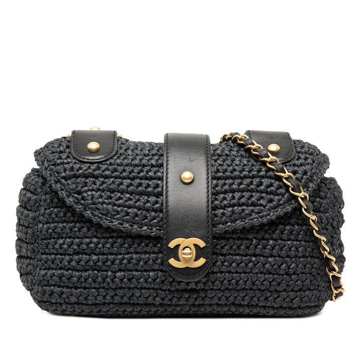 Chanel CC Raffia Sac porté croisé