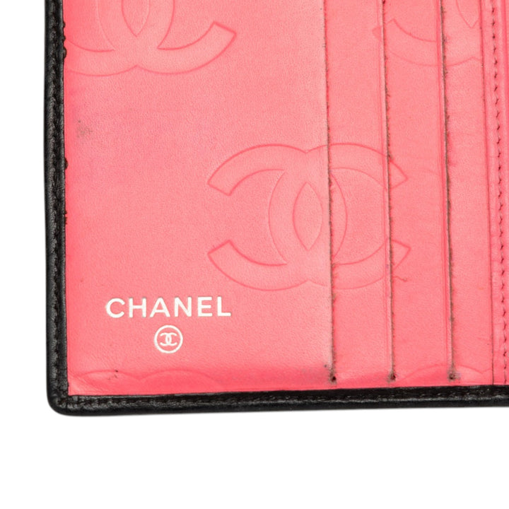Chanel CC Matelassé Cambon Ligne à rabat Portefeuille Petit Cuir d'agneau Noir – vue 5 – GABY PARIS