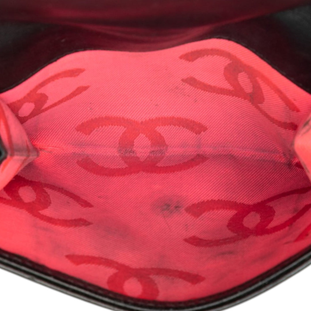 Chanel CC Matelassé Cambon Ligne à rabat Portefeuille Petit Cuir d'agneau Noir – vue 6 – GABY PARIS