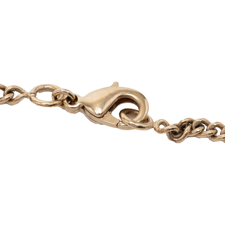 Chanel CC plaqué Strass Moon Pendant Collier Métal