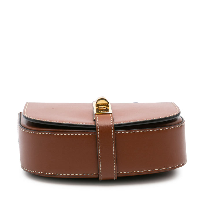 Small Leather Besace 16 Wallet On Chain Brown - Gaby Paris