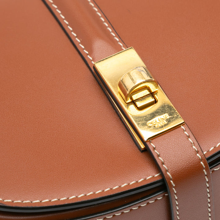 Small Leather Besace 16 Wallet On Chain Brown - Gaby Paris