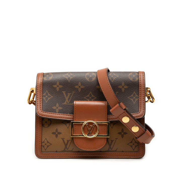 Louis Vuitton Dauphine Mini Monogram Reverse Marron – vue principale – GABY PARIS