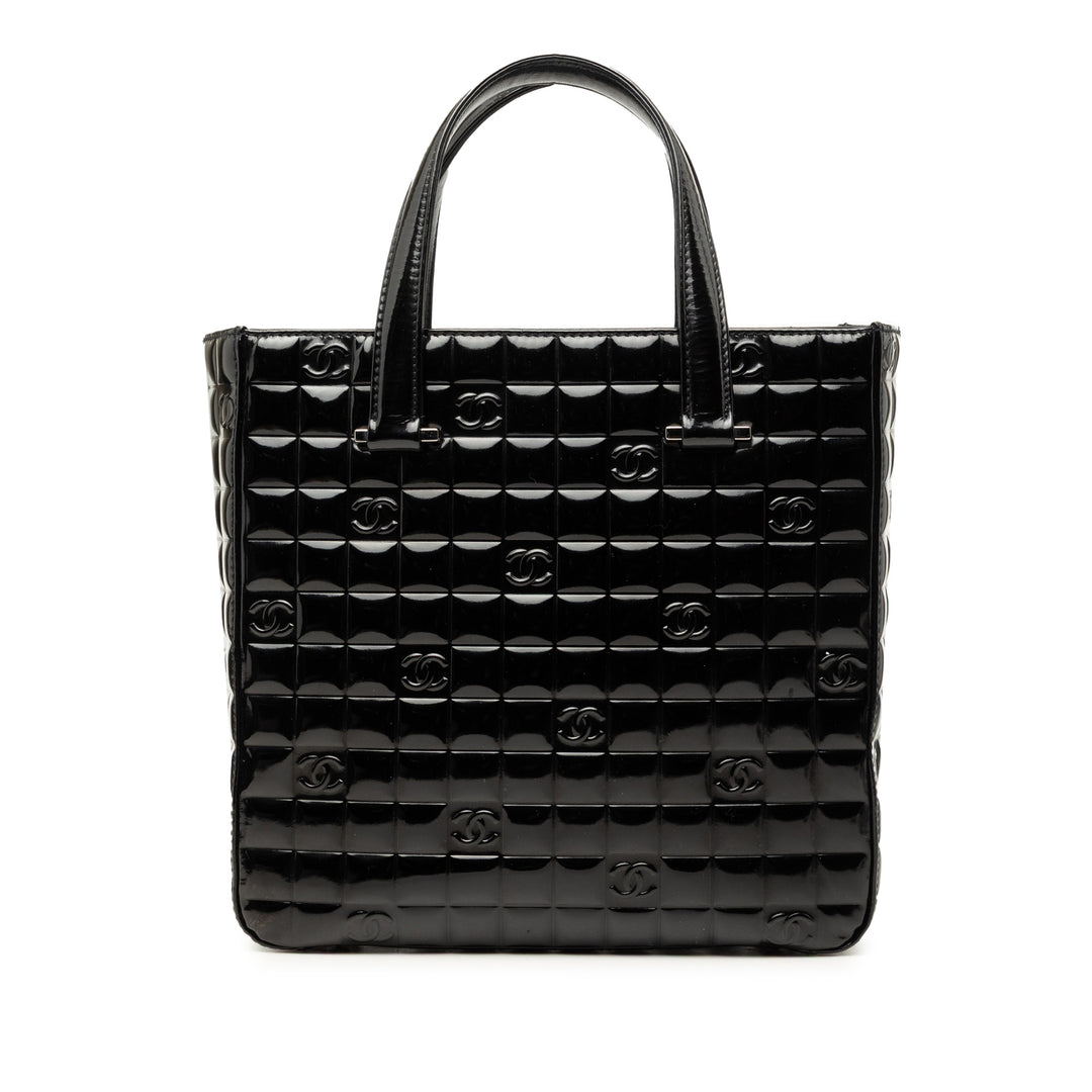 Chanel CC Chocolate Bar Cuir verni Cabas