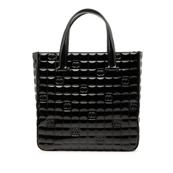 Chanel CC Chocolate Bar Cuir verni Cabas