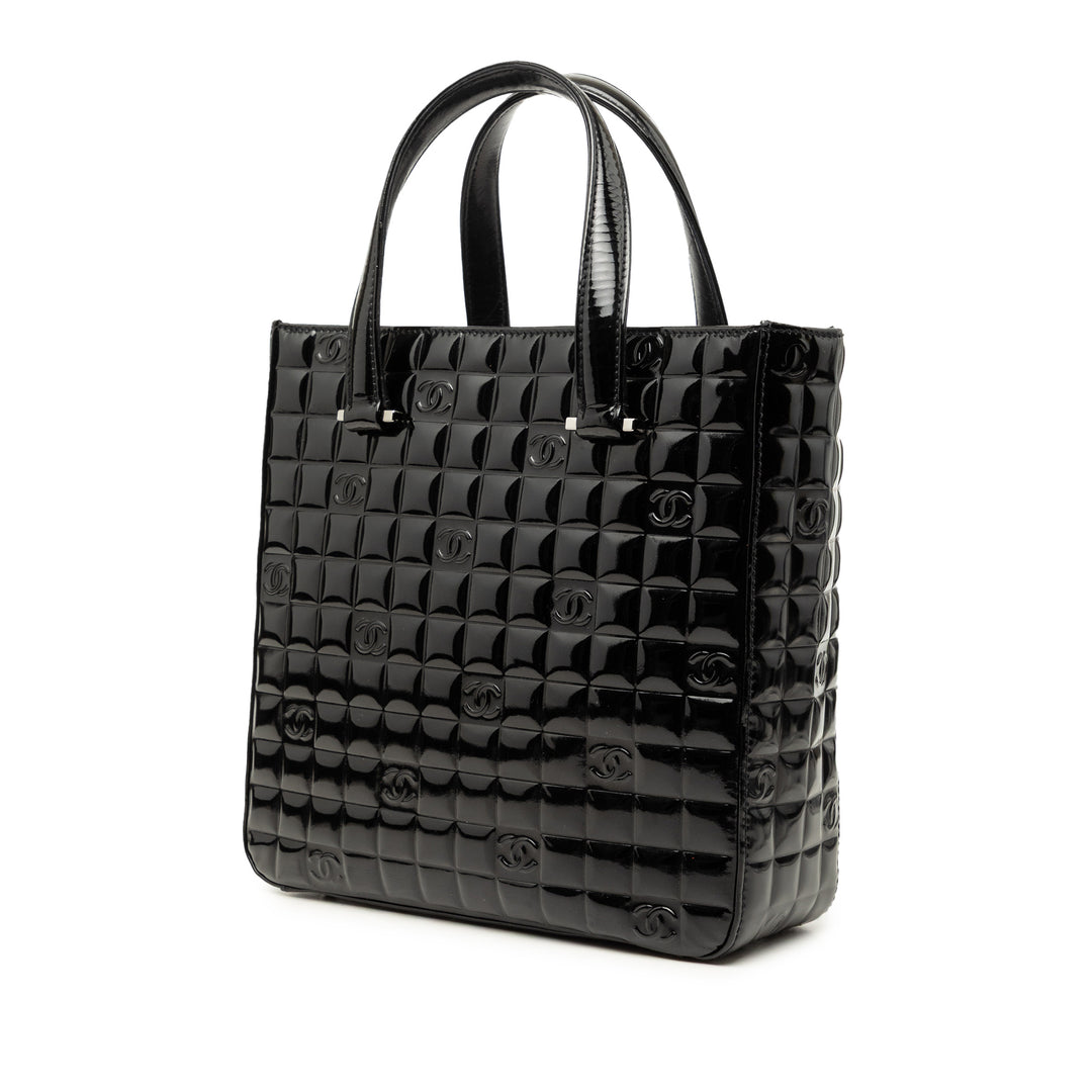 Chanel CC Chocolate Bar Cuir verni Cabas