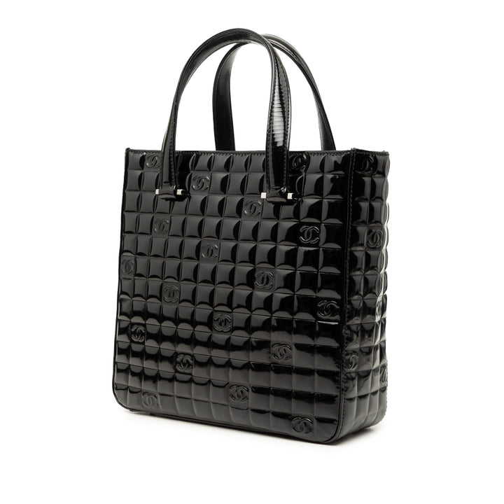 Chanel CC Chocolate Bar Cuir verni Cabas