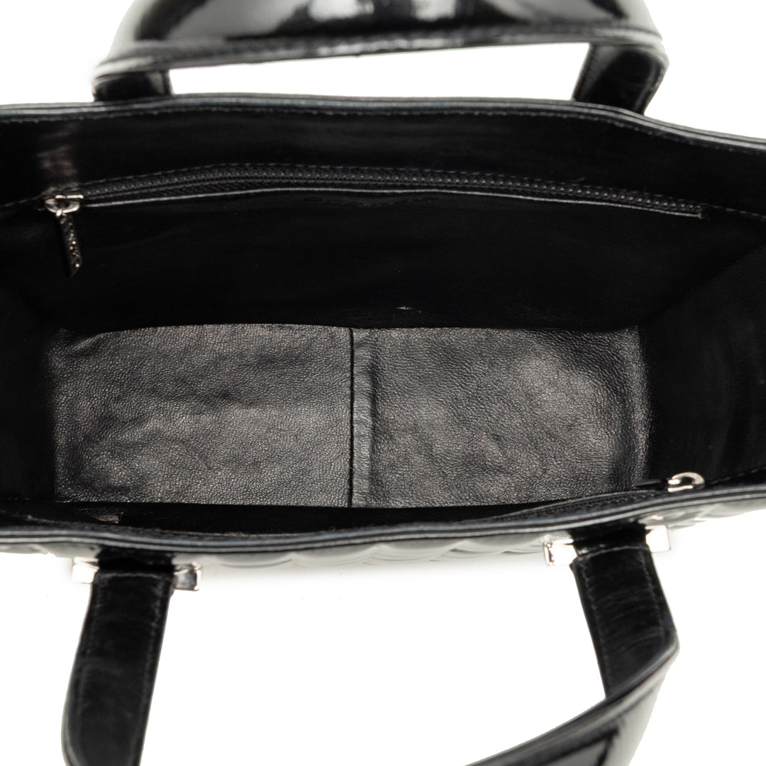 Chanel CC Chocolate Bar Cuir verni Cabas