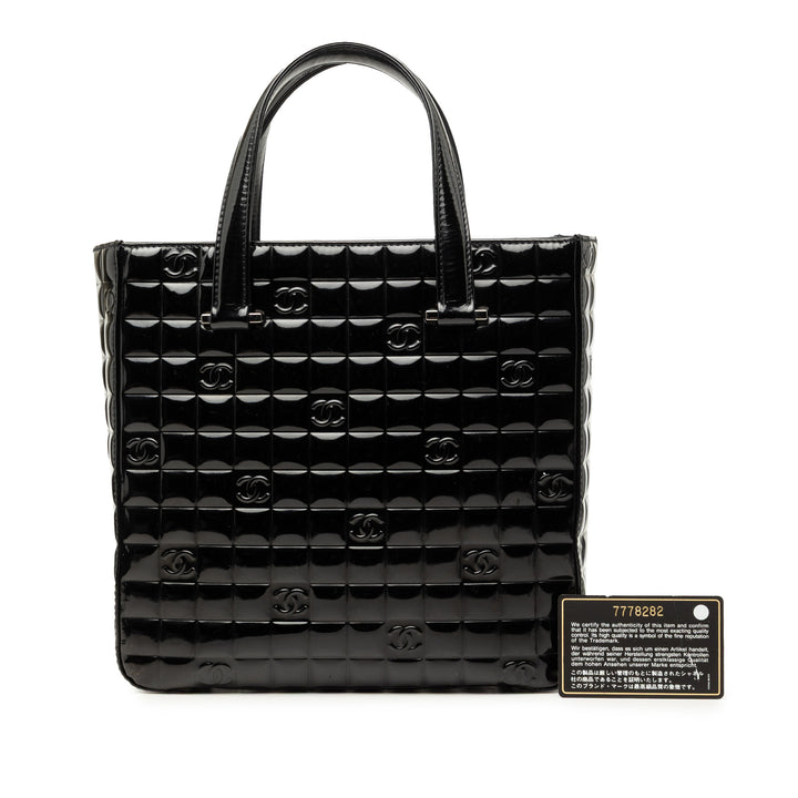 Chanel CC Chocolate Bar Cuir verni Cabas